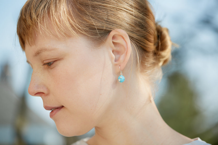 Turquoise Buoy Ruthie B. Earrings-Hannah Blount Jewelry