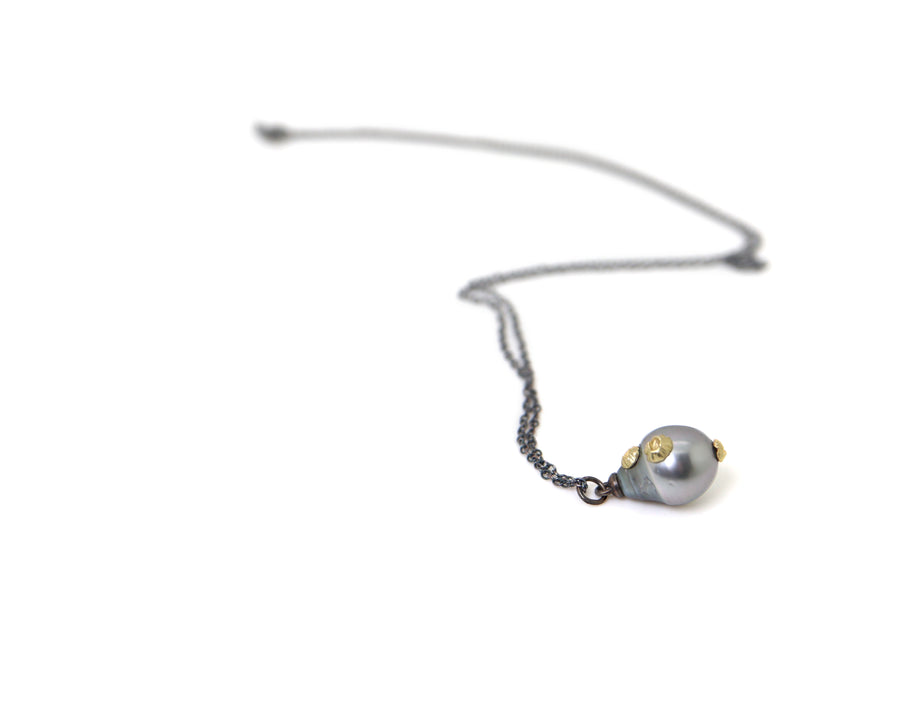 Little Tahitian Pearl Ruthie B. Necklace with Barnacles-Hannah Blount Jewelry