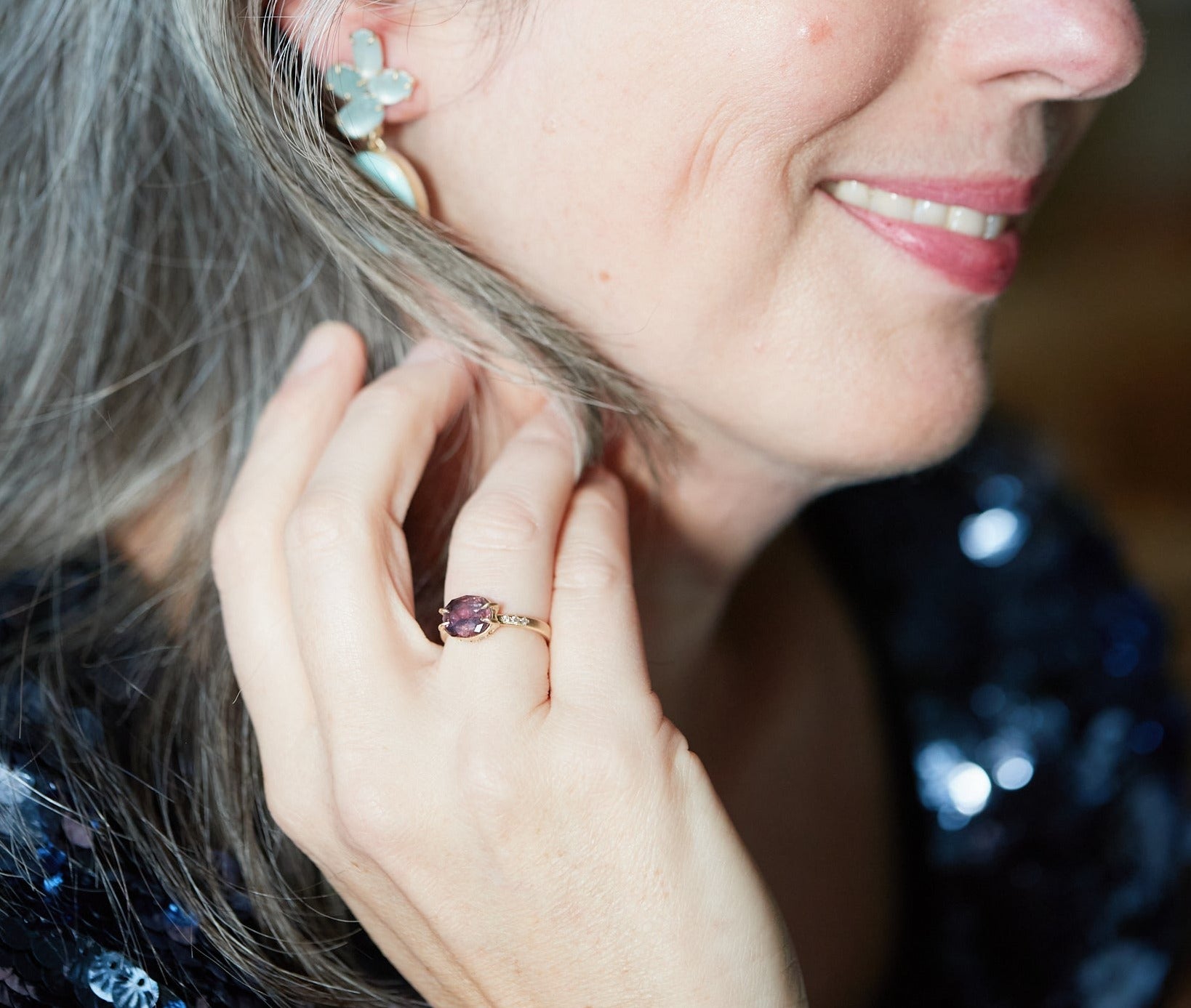 Pinot Sapphire + Diamond Vanity Ring-Hannah Blount Jewelry