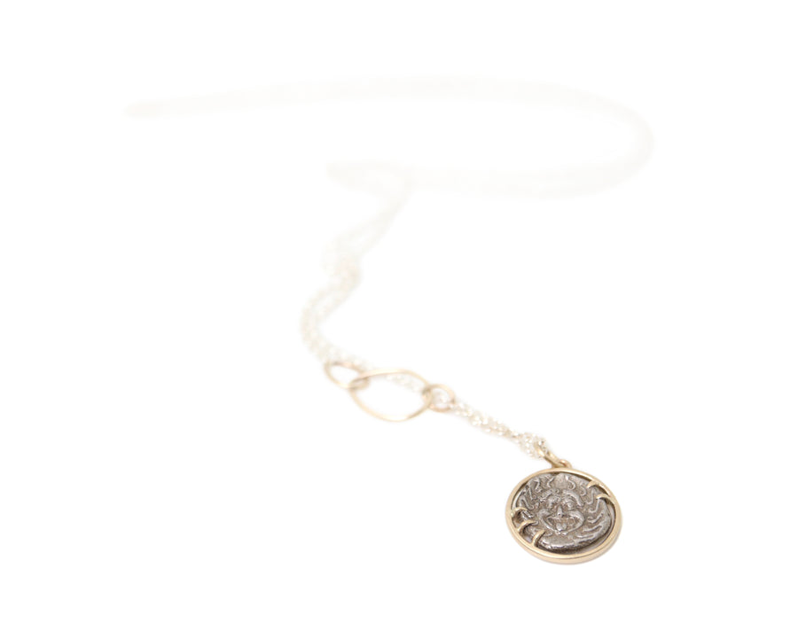 Extended Ancient Argent Medusa Coin Vanity Necklace-Hannah Blount Jewelry