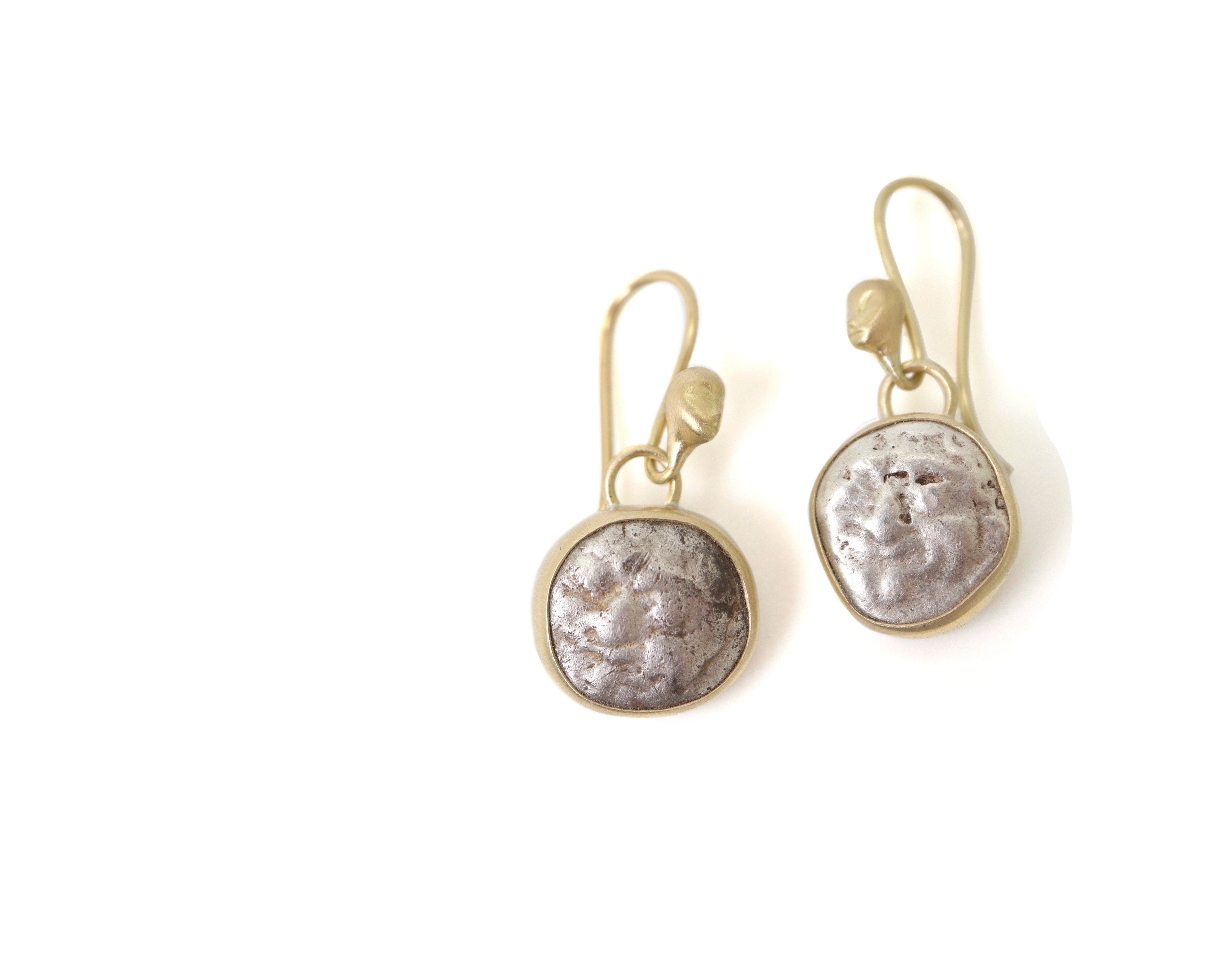 Ancient Sisters of Medusa Coin Cameo Earrings-Hannah Blount Jewelry