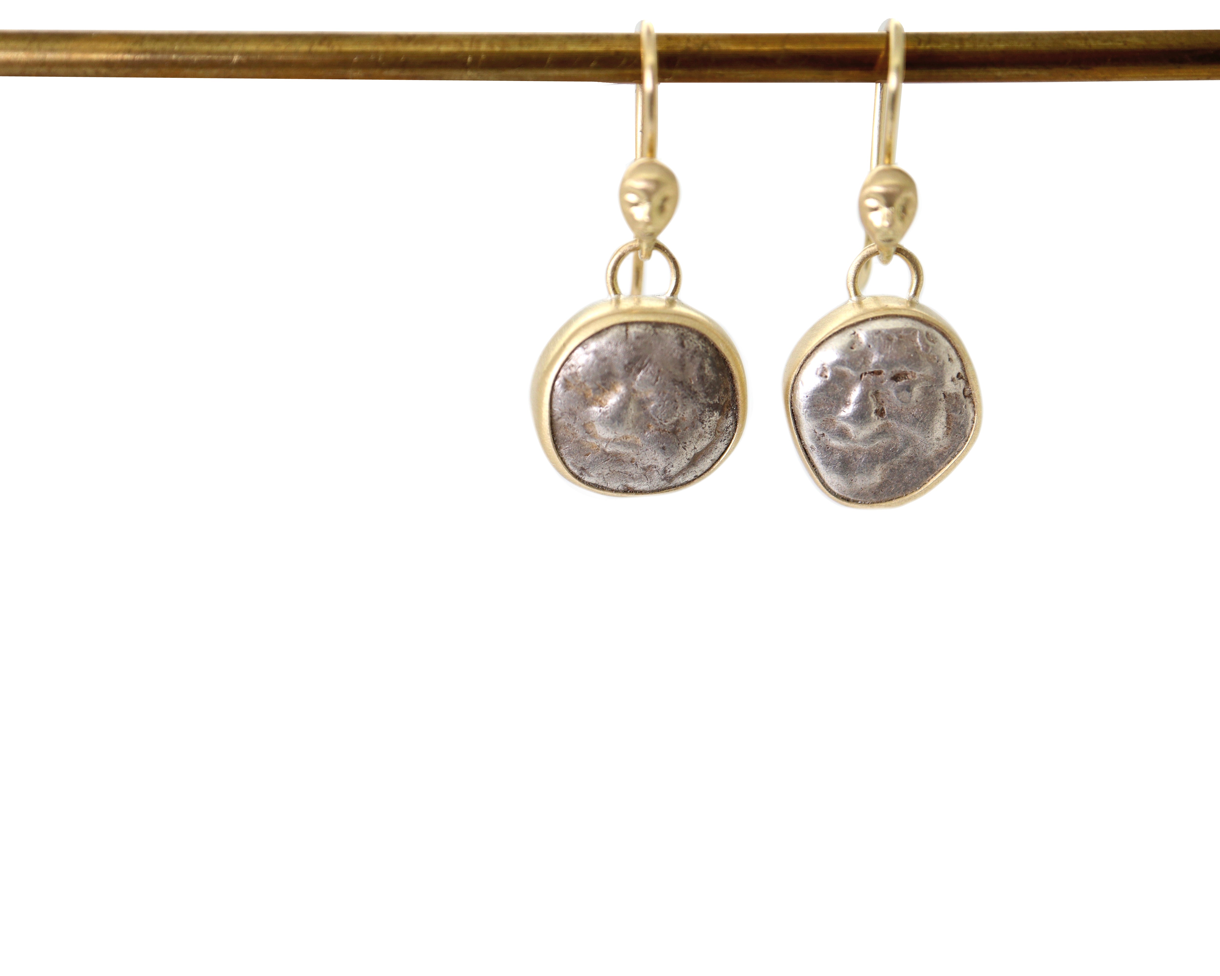 Ancient Sisters of Medusa Coin Cameo Earrings-Hannah Blount Jewelry