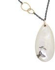 Mother of Pearl Narwhal Scrimshaw Necklace-Hannah Blount Jewelry