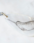Mother of Pearl Narwhal Scrimshaw Necklace-Hannah Blount Jewelry