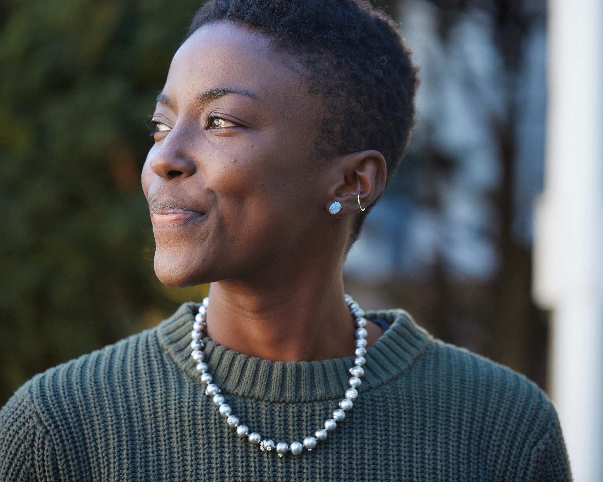 Daylight Moon Opal Vanity Studs-Hannah Blount Jewelry