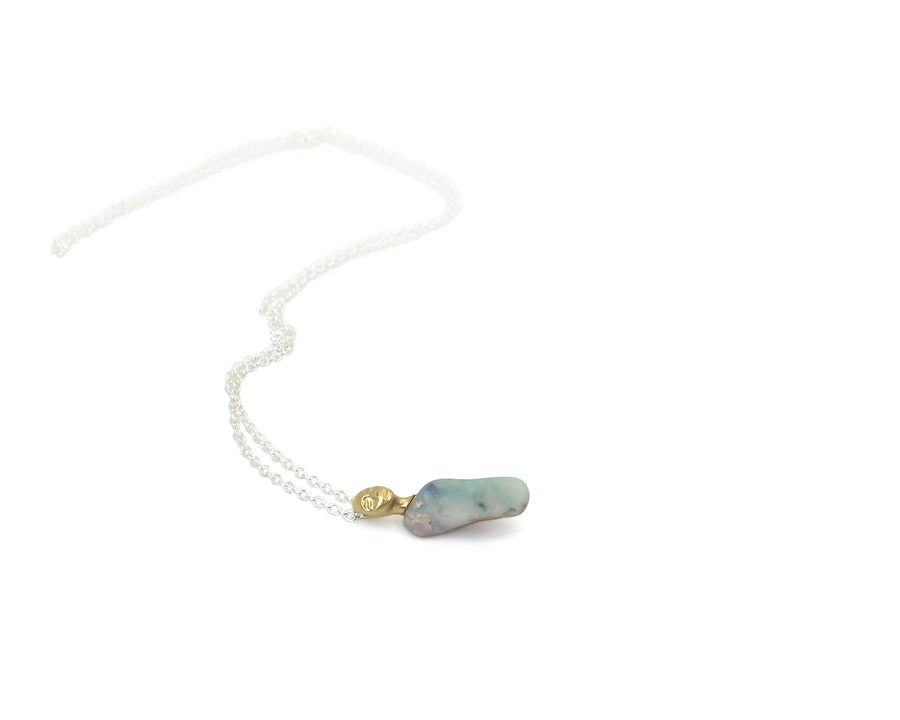 Springtide Fossilized Opal Cameo Necklace-Hannah Blount Jewelry