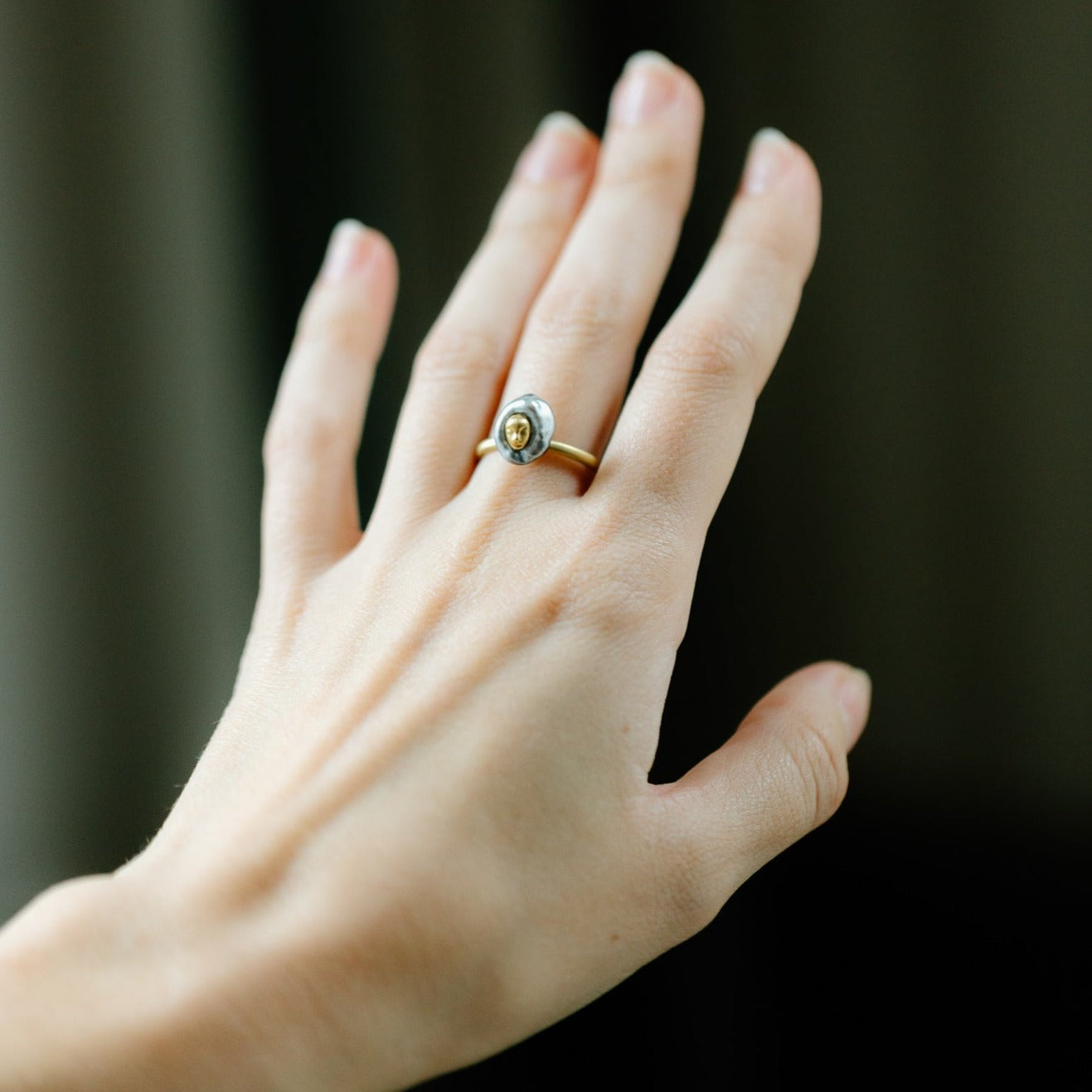 Charlotte Tahitian Keshi Pearl Cameo Ring-Hannah Blount Jewelry