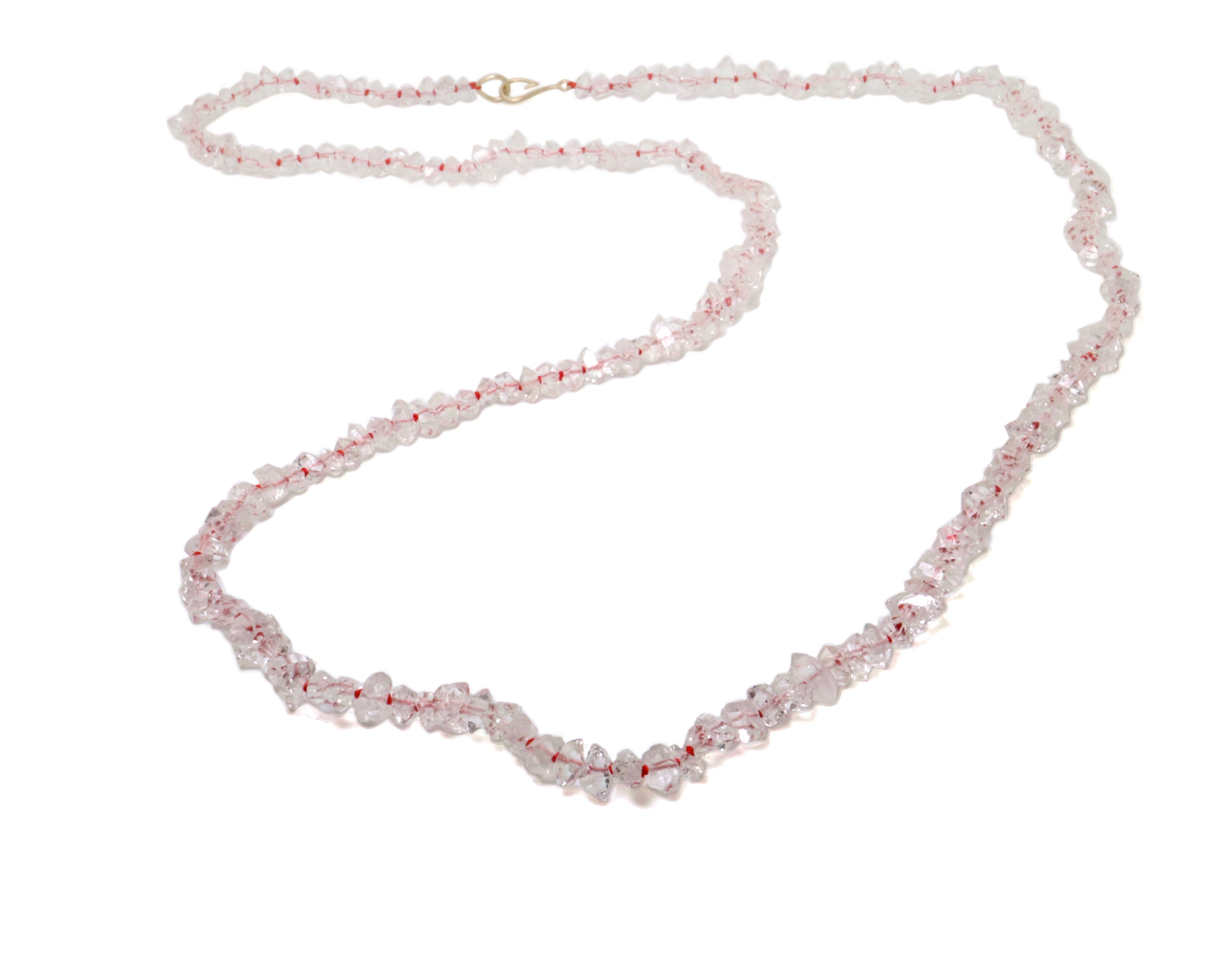 Double Herkimer Crystal Knotted Ruthie B. Necklace-Hannah Blount Jewelry