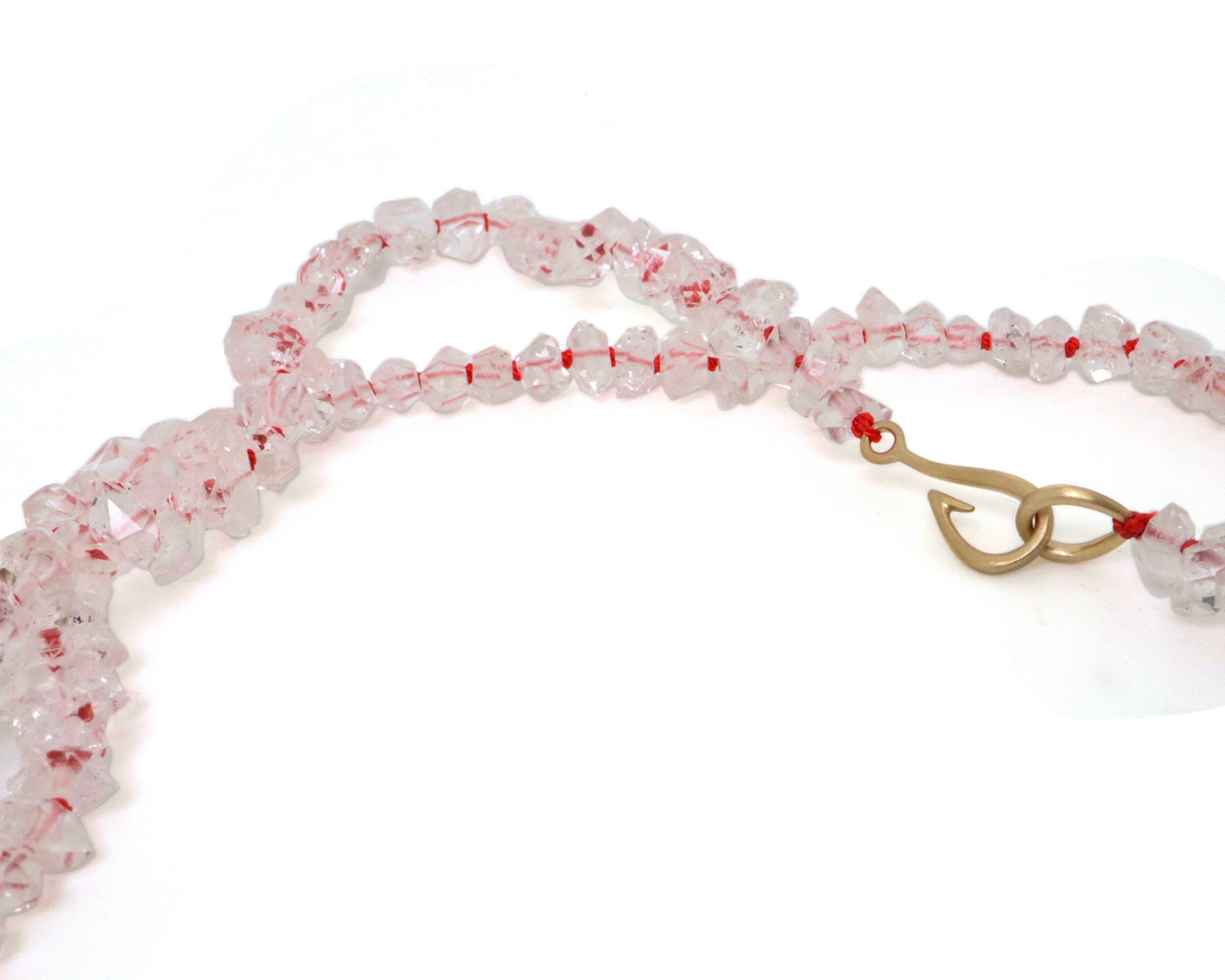 Double Herkimer Crystal Knotted Ruthie B. Necklace-Hannah Blount Jewelry