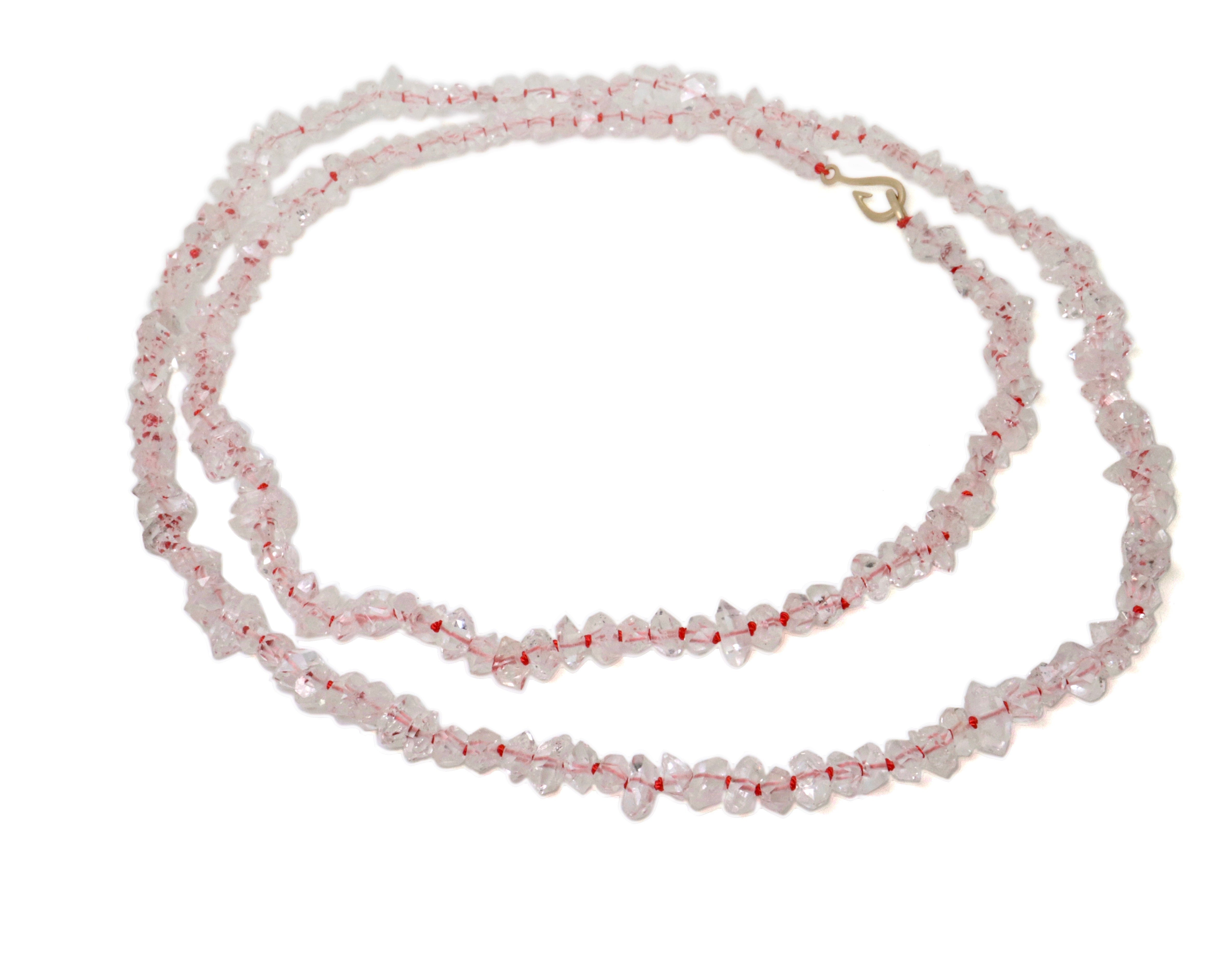 Double Herkimer Crystal Knotted Ruthie B. Necklace-Hannah Blount Jewelry