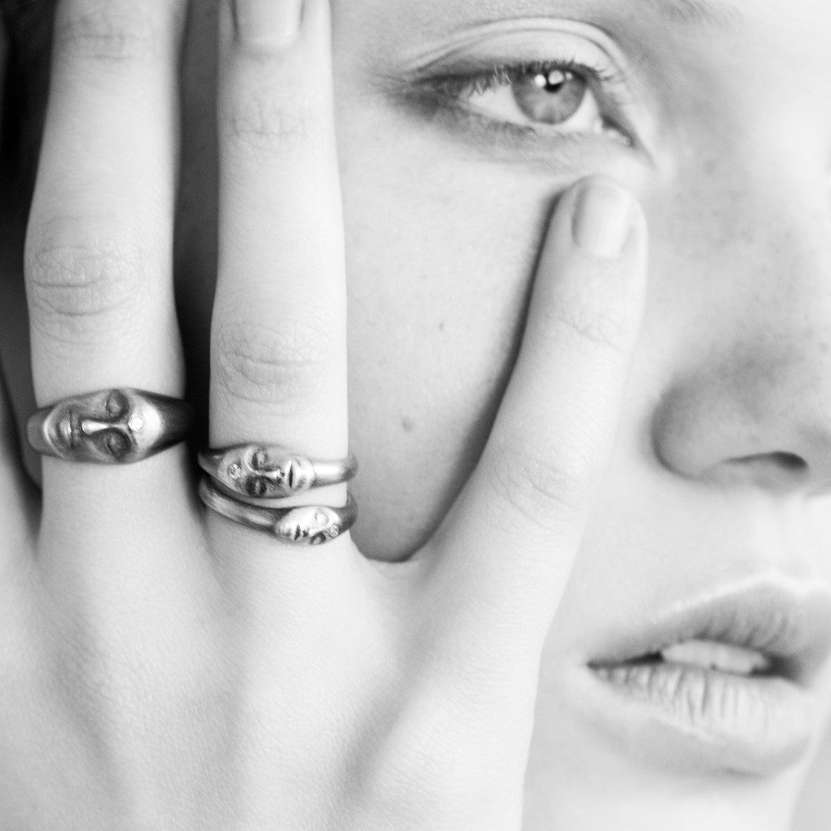 Large Grey Lady Cameo Ring-Hannah Blount Jewelry